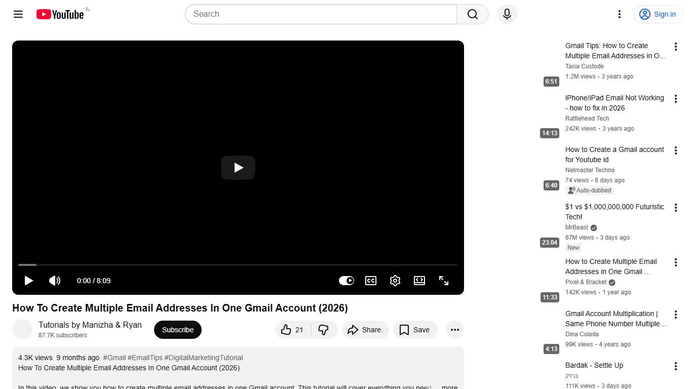 How To Create Multiple Email Addresses In One Gmail Account (2026) - YouTube