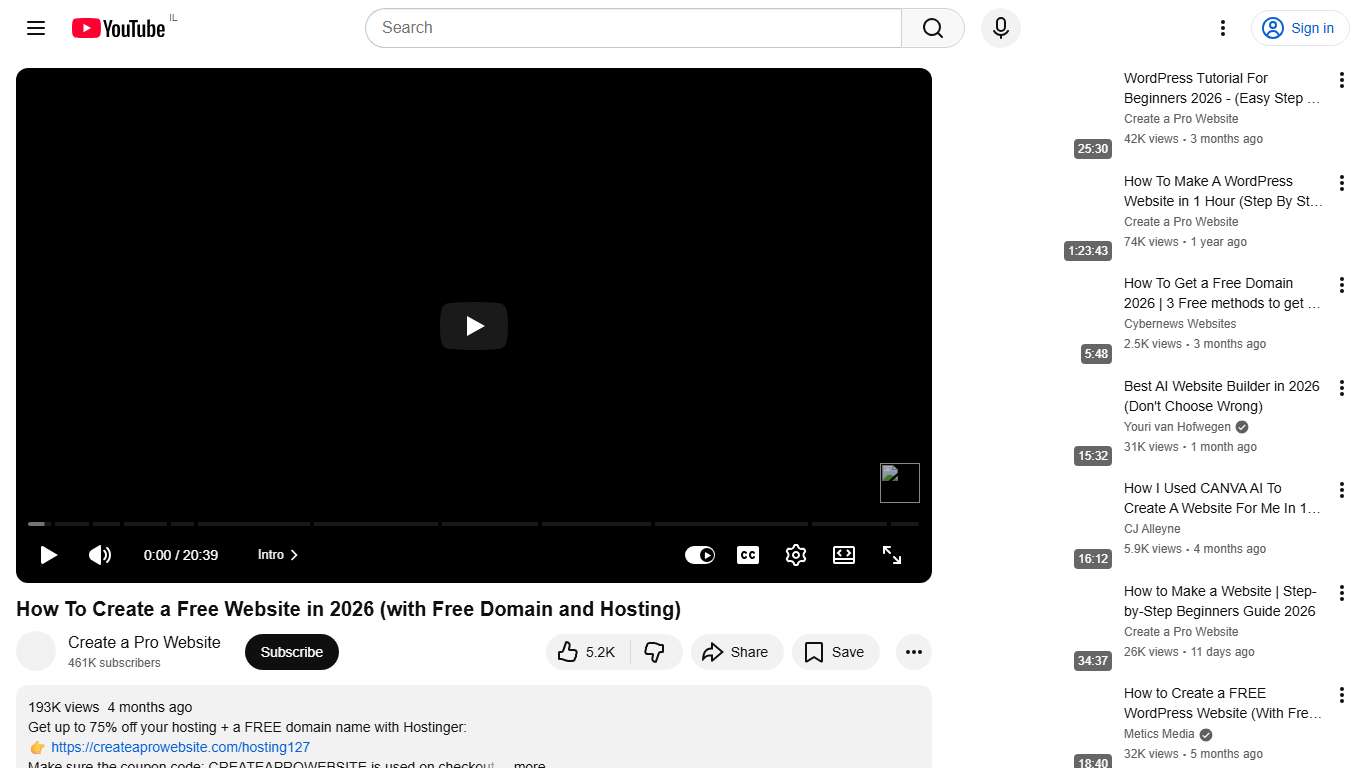 How To Create a Free Website in 2026 (with Free Domain and Hosting) - YouTube
